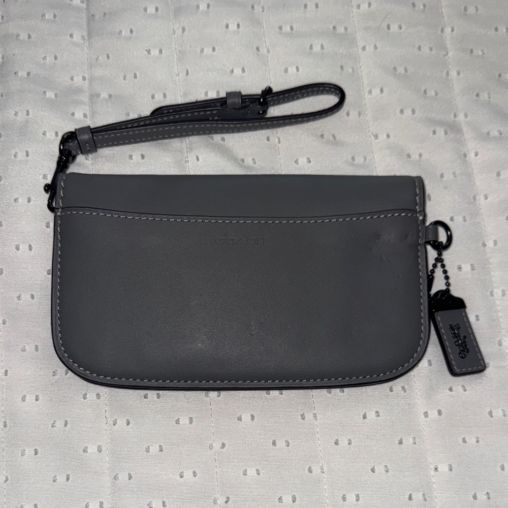 Coach 1941 Edition Wristlet Grey Glove Tanned Leather - Picture 2 of 6